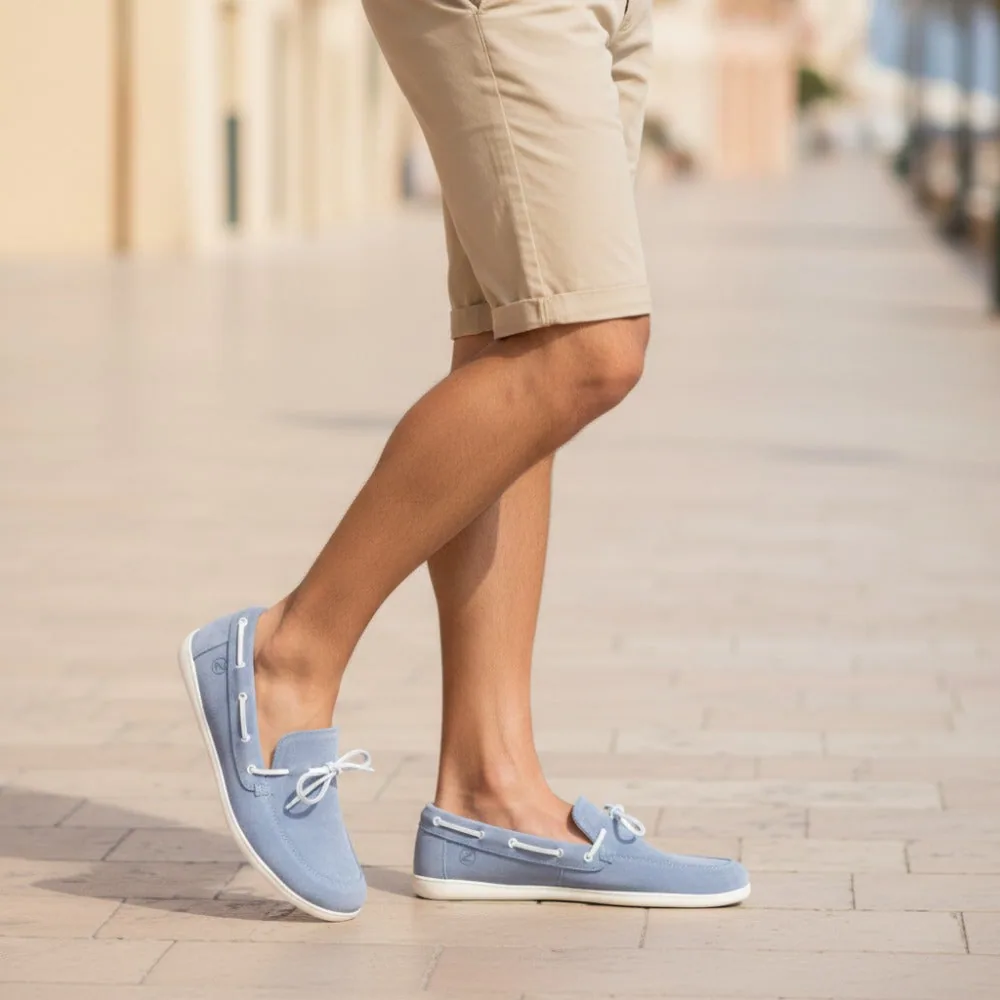 Мужские мокасины ZAQQ QEA Velours Lightblue (голубой цвет), фото 6