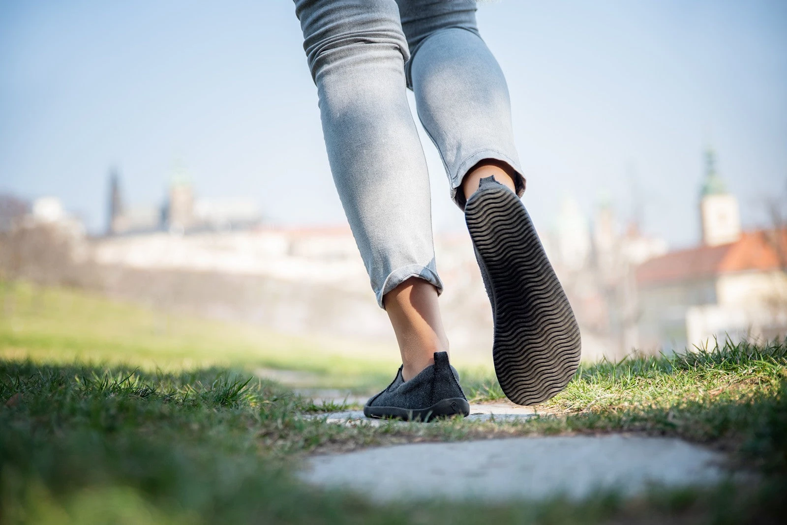 Слипоны Ahinsa из переработанного текстиля Barefoot — серый, фото 12