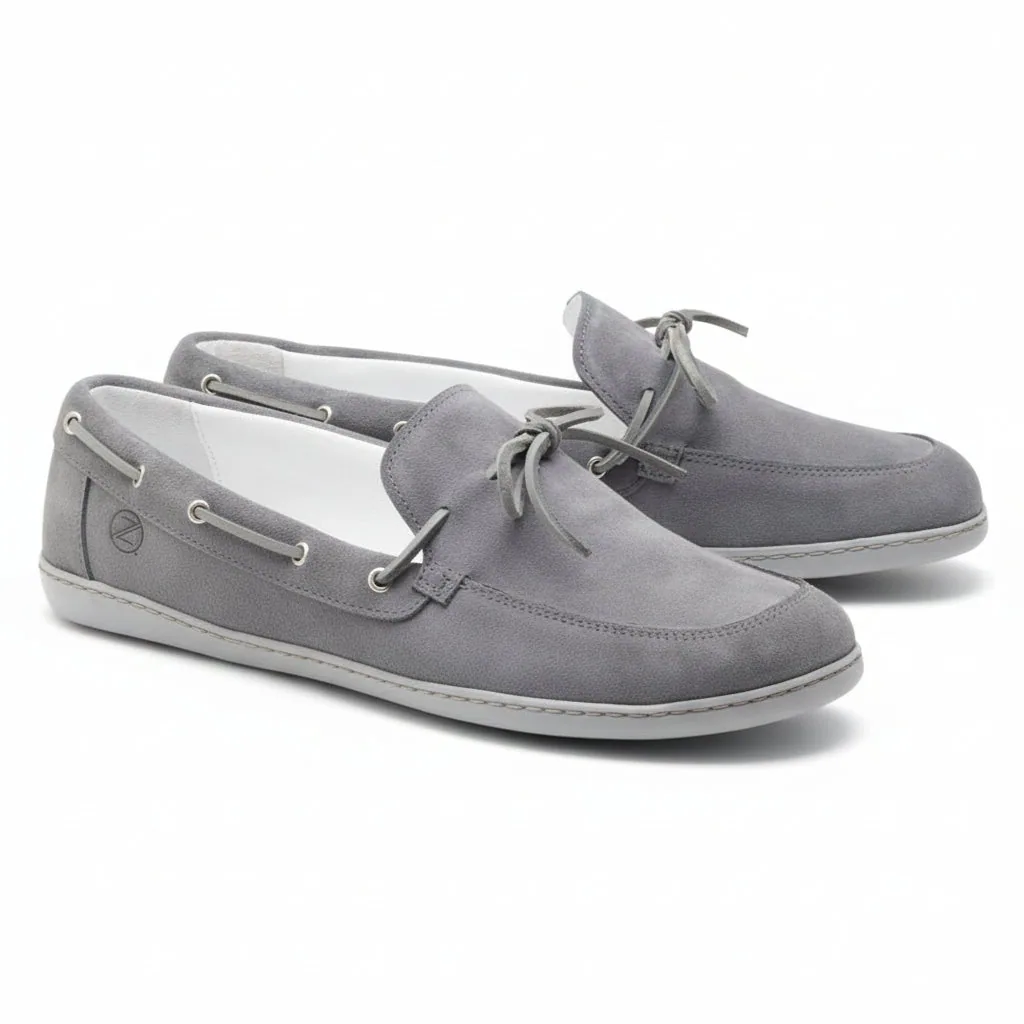Мужские мокасины ZAQQ QEA Velours Grey (серый цвет)