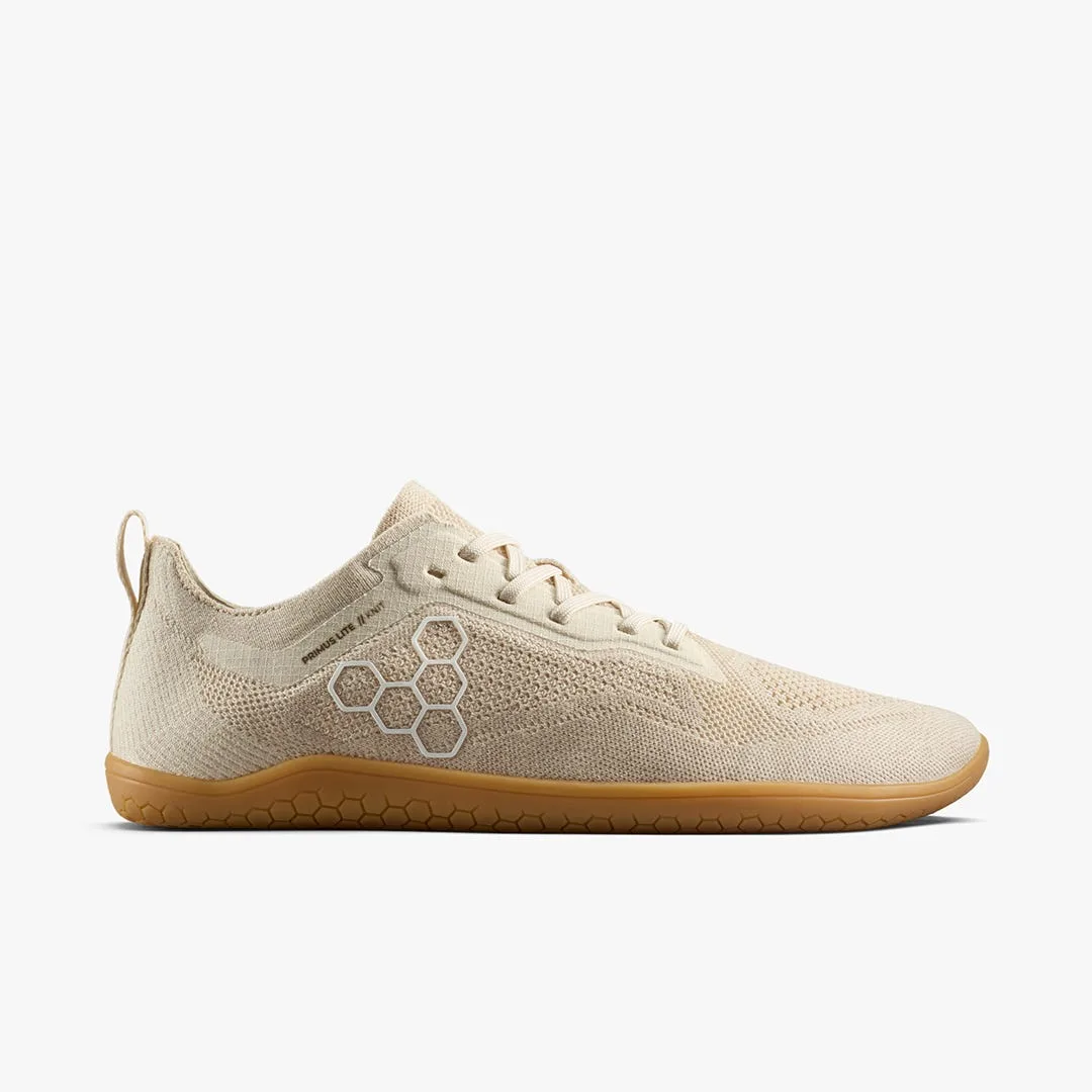 Кроссовки Vivobarefoot Primus Lite Knit Natural — мужская модель, кремовый
