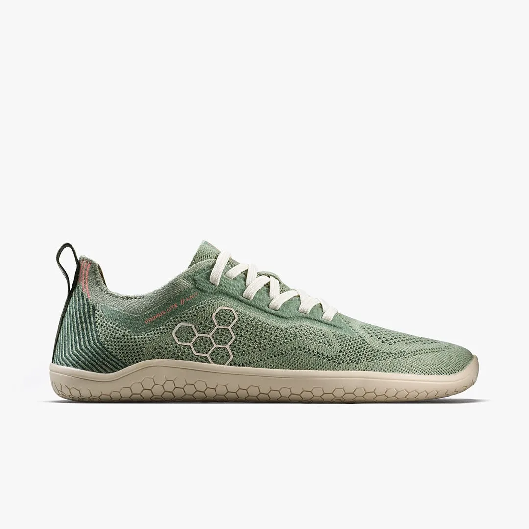 Кроссовки Vivobarefoot Primus Lite Knit Natural — женская модель, приглушённый зелёный, фото 2