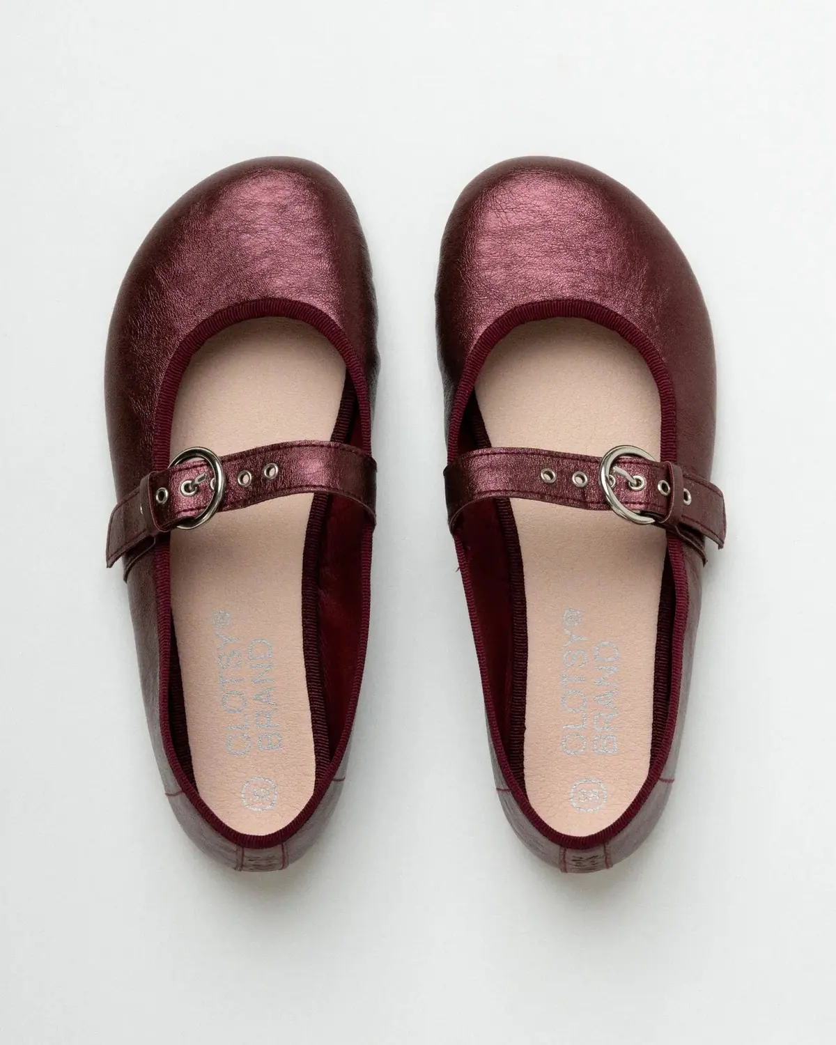 Босоногие балетки Clotsy Fivela — бордовый, фото 3