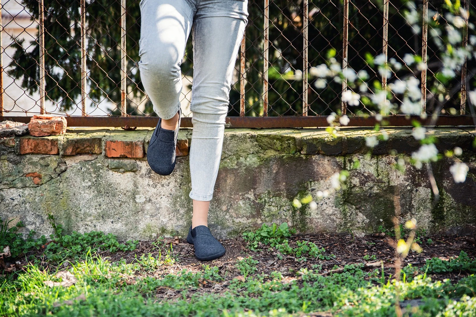 Слипоны Ahinsa из переработанного текстиля Barefoot — серый, фото 10